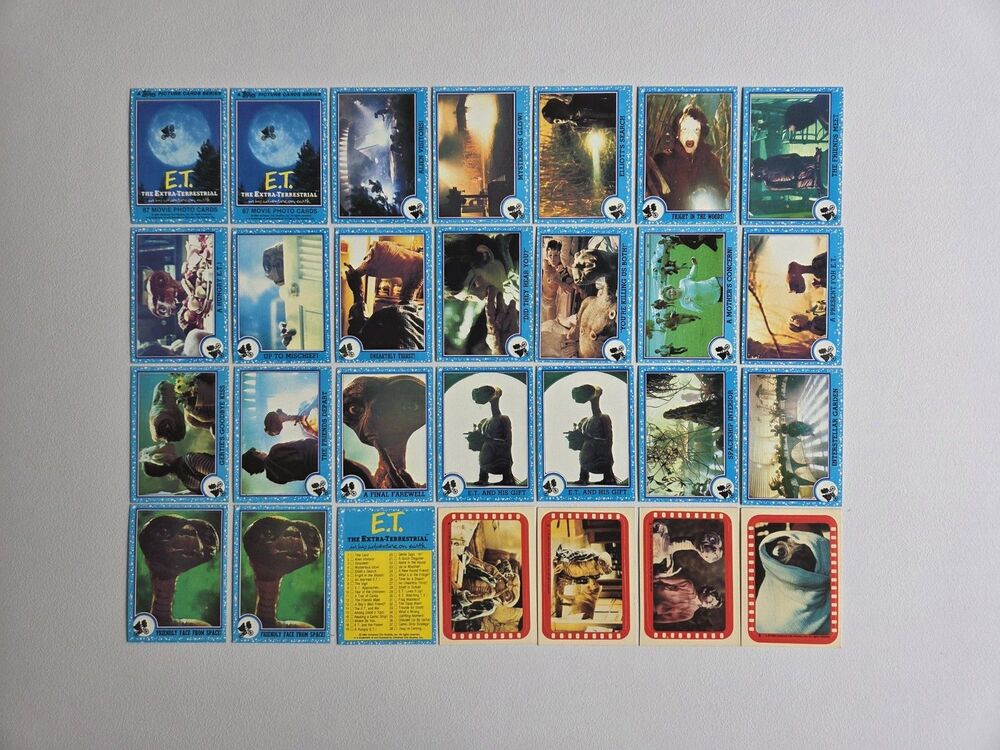 1982 Topps E.T. The Extra-Terrestrial Movie Cards Lot Of 24 Cards Plus Stickers